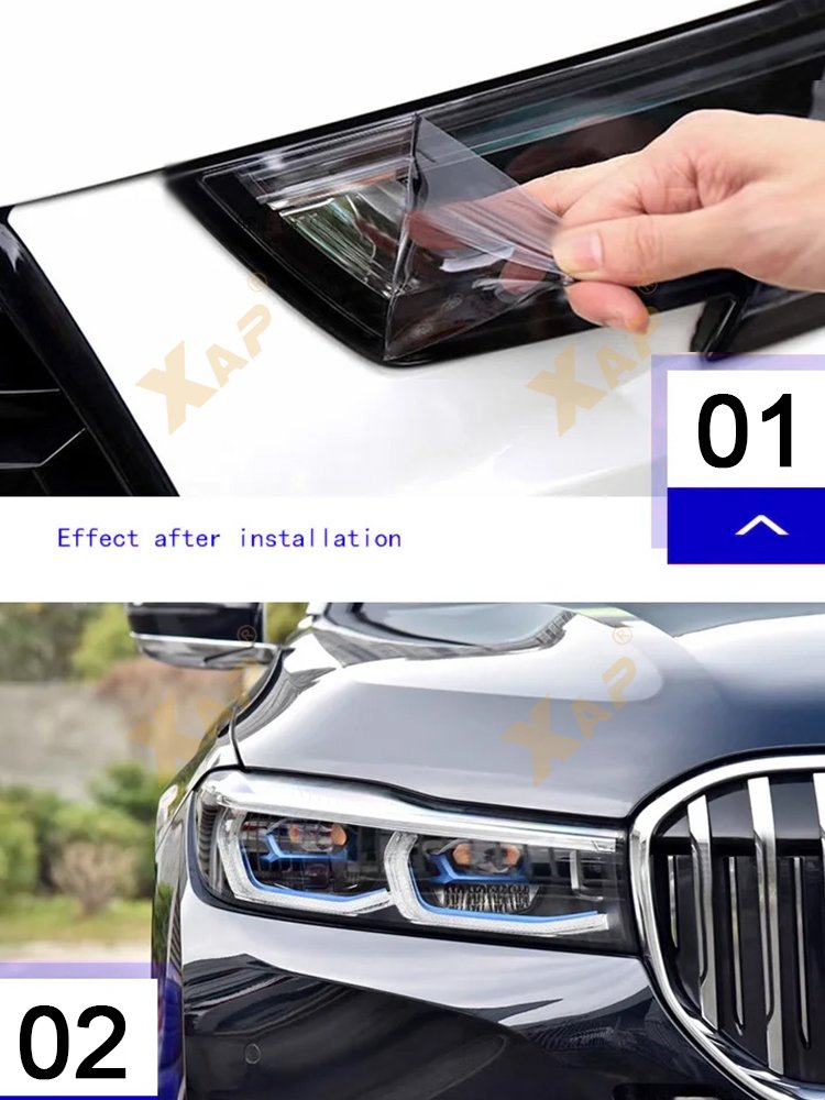 Car Front Headlamp Film for Land Rover Range Rover Velar 2017-2023 Tpu Transparent Film Exterior Headlight Strips Car Sticker