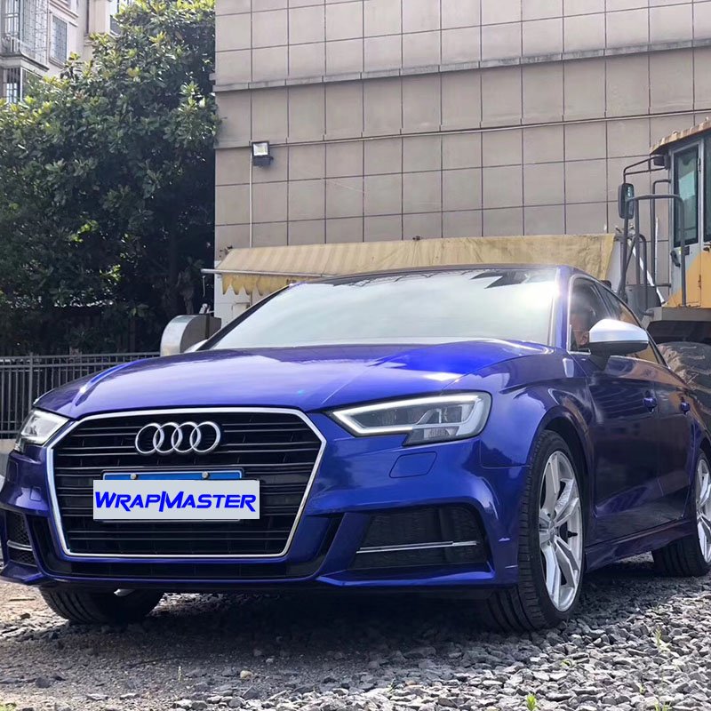 TSAUTOP 1.52*18m Blue Berry Super Gloss Metallic Auto Wraps Car Films