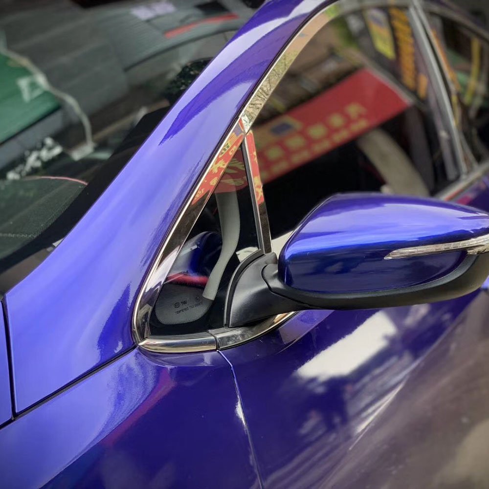 TSAUTOP 1.52*18m Blue Berry Super Gloss Metallic Auto Wraps Car Films