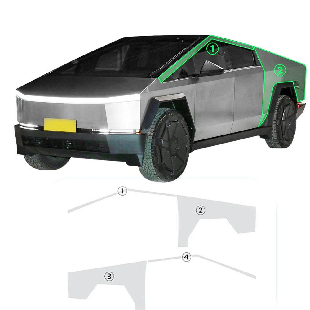 FOR Tesla Cybertruck each part of the film 7.5 thick TPU PPF pre-cut car film anti-scratch self-repairing transparent film