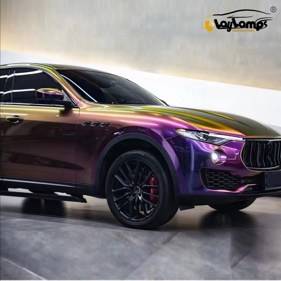 Color Change PET adhesive purple sunset chrome green diamond chameleon paint for Car Wrapping Film Vinyl Wrap