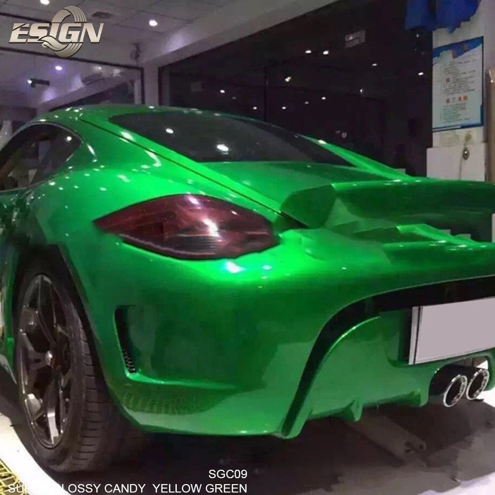 AURORA Candy Yellow Green Car Wrap Vinyl Film Foil Stickers Custom Automotive Cover Decal with Air Bubble Free