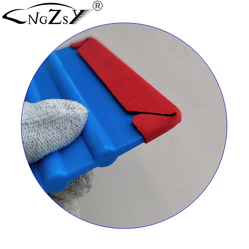Blue Plastic Auto Film Wrap Squeegee with Suede Edge Decal Sticker Vinyl Applicator Scraper Car Window Tint Tools A17
