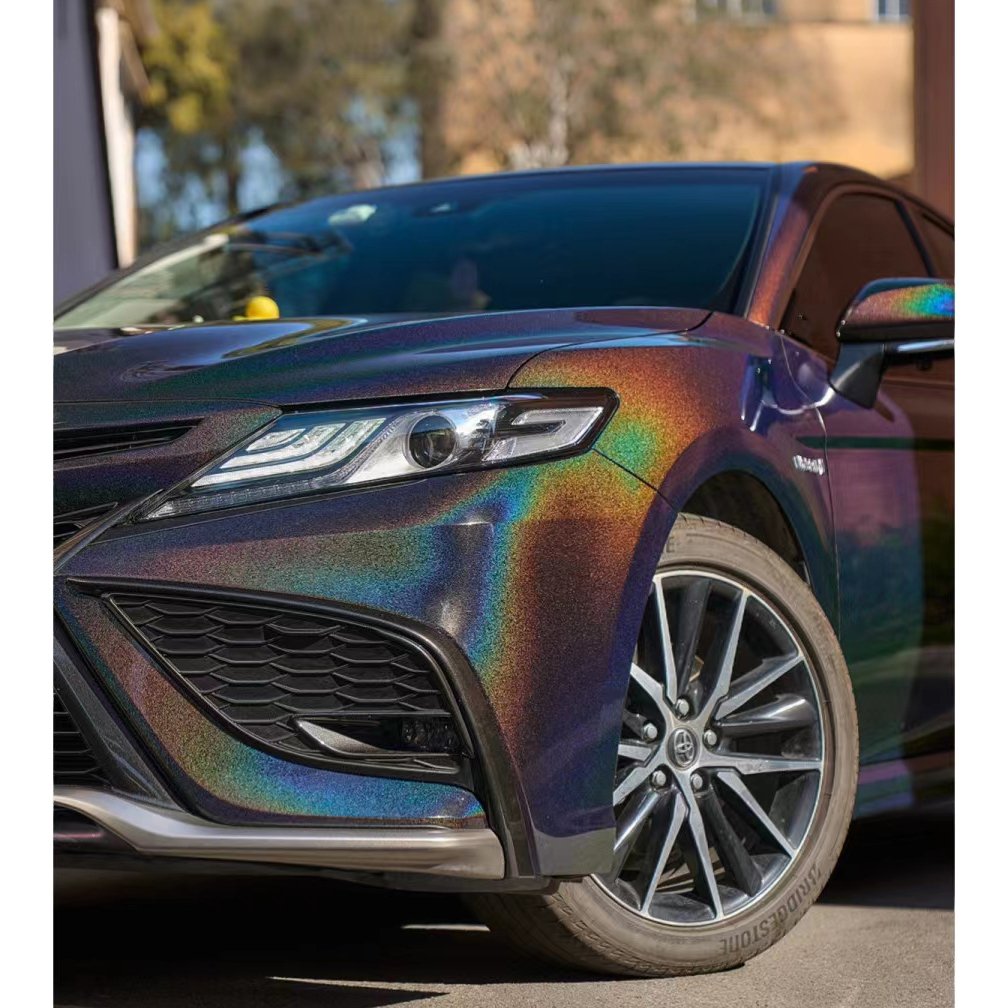 Wholesale price self adhesive glossy laser black car sticker vinyl wrap film vehicle/auto/aitomotive paint color change film