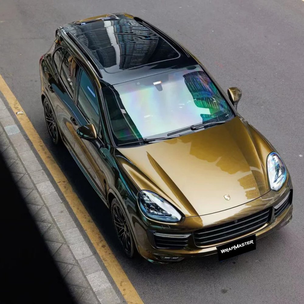 Wrapmaster 1.52*17m Auto Accessories Super Gloss Metal Midnight Gold Car Film Vinyl Wrap