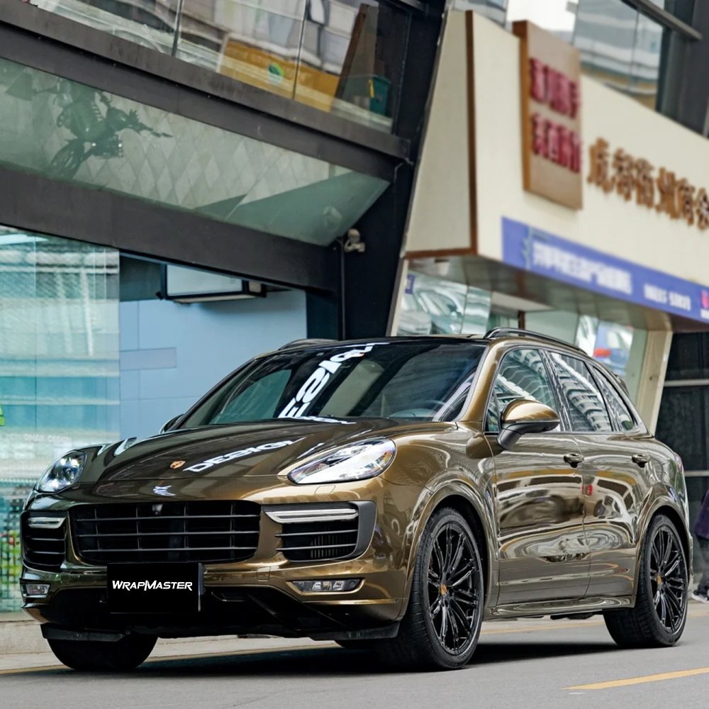 Wrapmaster 1.52*17m Auto Accessories Super Gloss Metal Midnight Gold Car Film Vinyl Wrap
