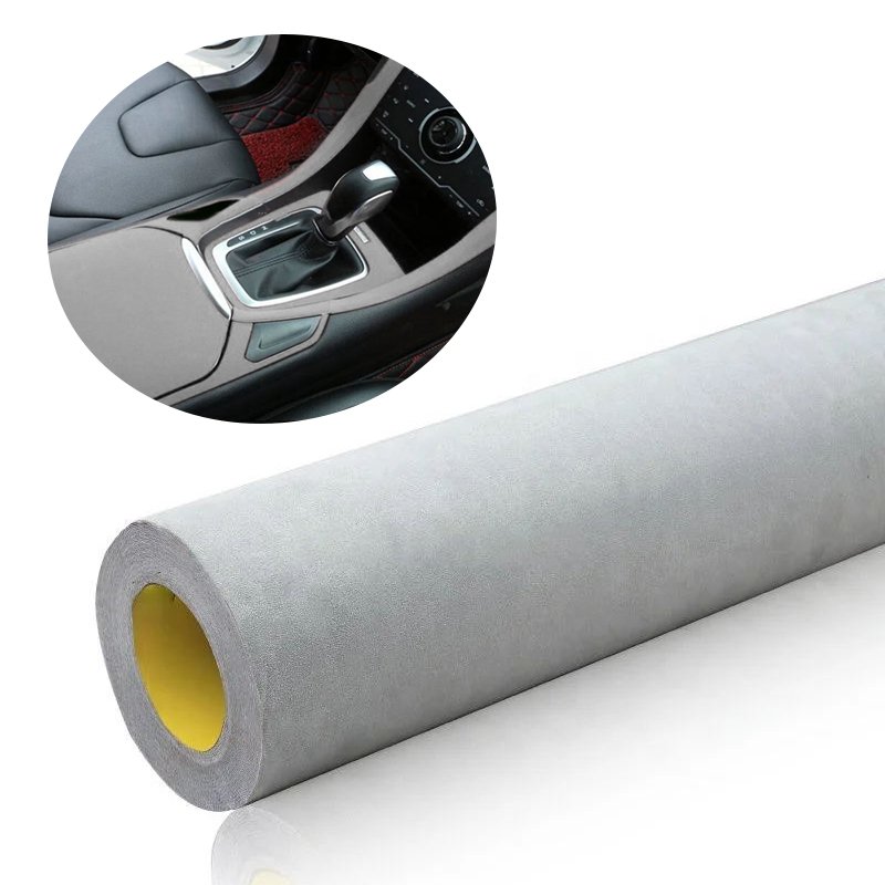 Good Stretchable High Soft Car Wrap Velvet Suede Fabric Film/Vinyl black suede film 1.52*15M