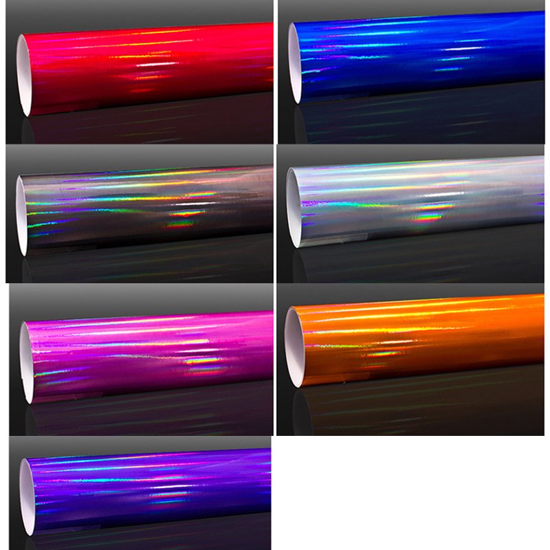 CARLAS 1.49*20m Glossy Laser Chameleon Car Wrap Film Rainbow Holographic PVC Film Car Paint Protect DIY Modification