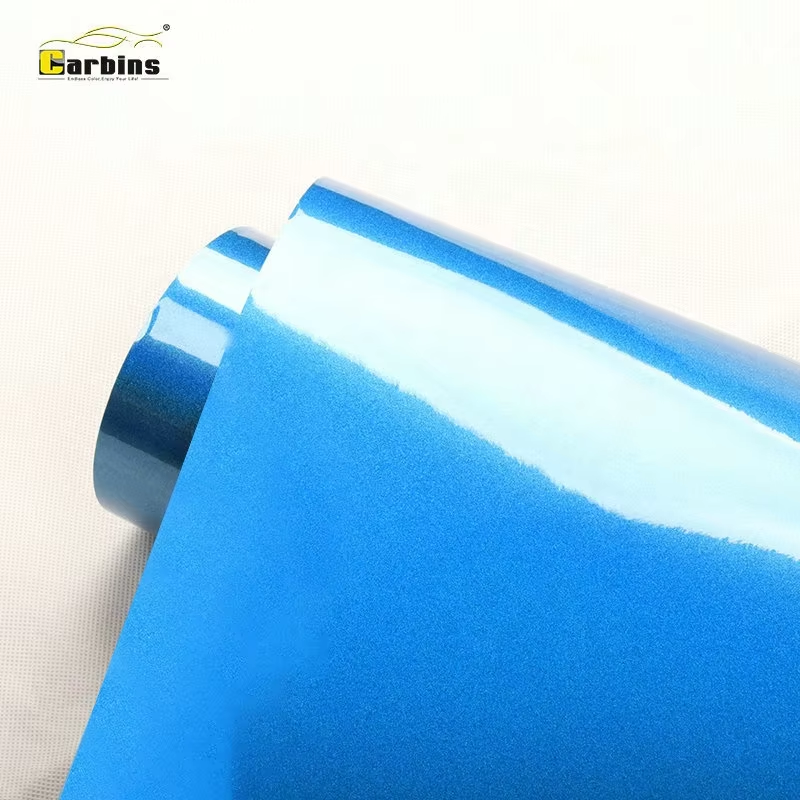 Car Films Factory Car Stickers Vinyl Laser Diamond Blue Car Vinyl Wrap Film With Blue Color