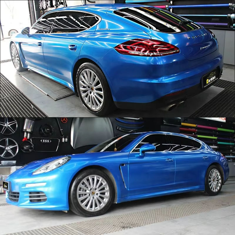 Car Films Factory Car Stickers Vinyl Laser Diamond Blue Car Vinyl Wrap Film With Blue Color