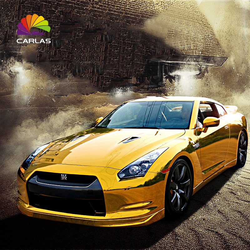 Carlas High Quality Waterproof Holographic Car Vinyl Foil Chrome Shock Color Vinyl High Strech Vinyl Wrap Sticker