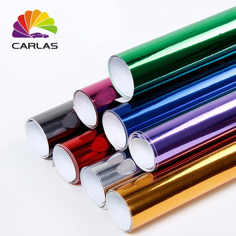 Carlas High Quality Waterproof Holographic Car Vinyl Foil Chrome Shock Color Vinyl High Strech Vinyl Wrap Sticker