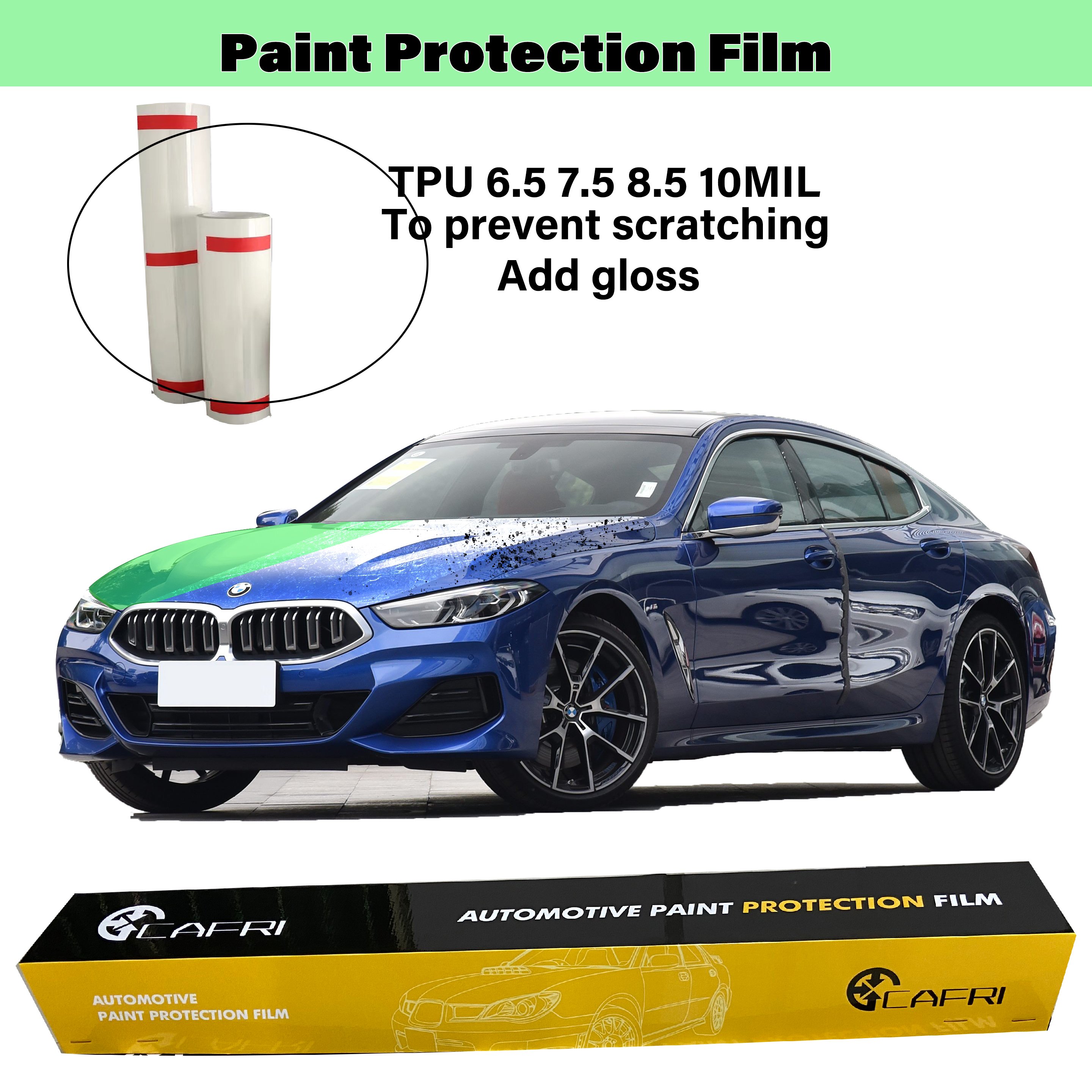 CAFRI TPU PPF Anti Scratch anti yellow self-repair Car Wrap Glossy Body Film Paint Protection film 1.52*15m