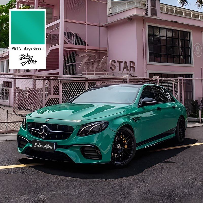 Glossy Green Car Wrap Film Vintage Green Car Film High PET vinyl film lots of fashion colors available for car