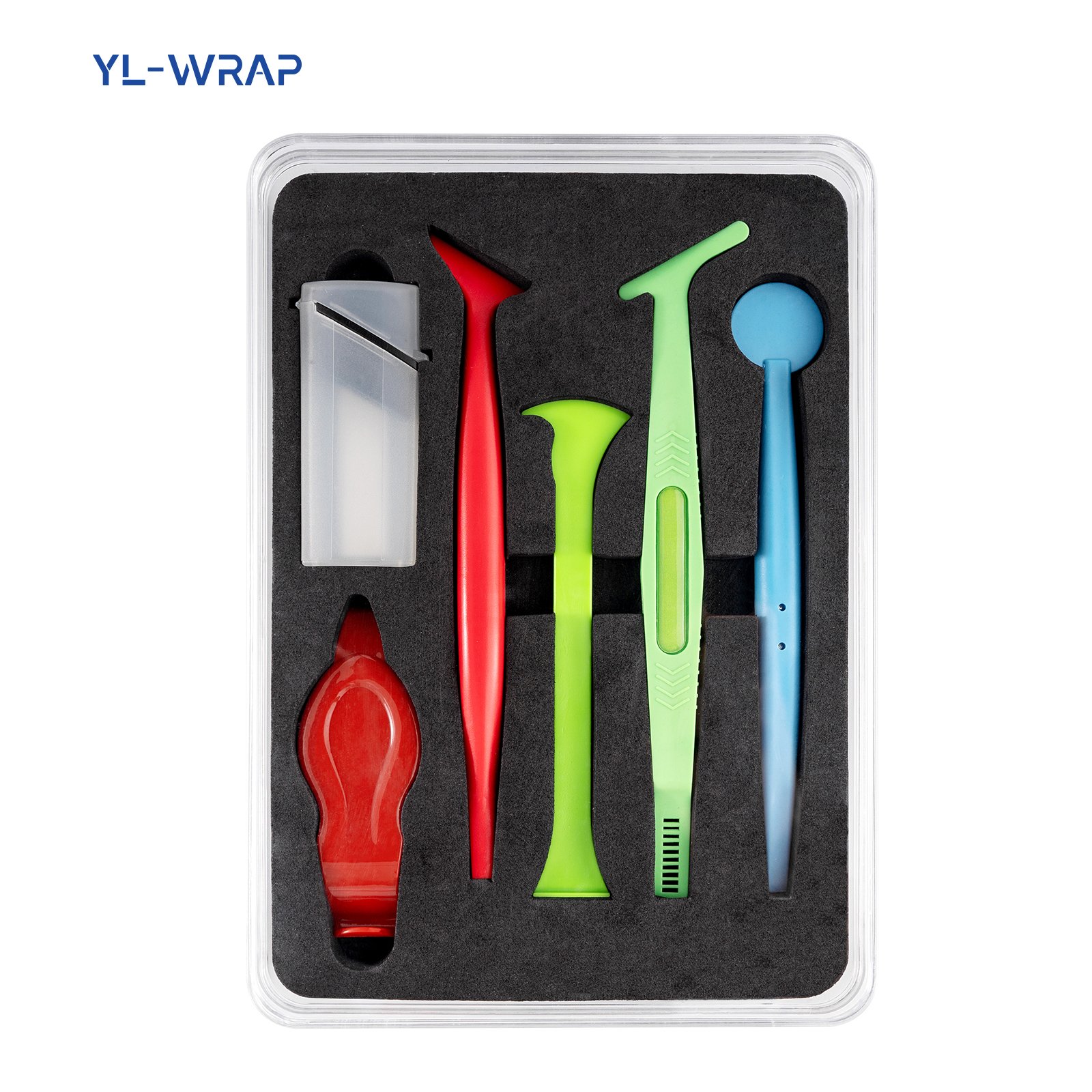 Professional 6pcs Window Tint Edge Corner Tuck Micro Squeegee Car Vinyl Wrap Squeegee Tool Kit