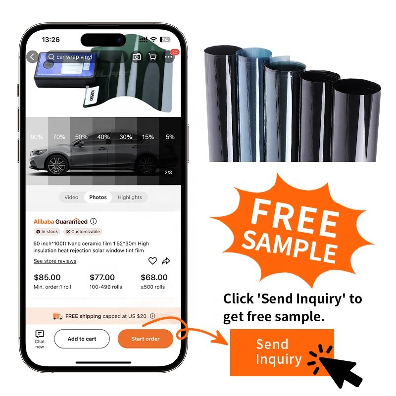 PET Material 1.52*30m window film IRR UVR 100% SUNPROOF Nano Ceramic Pro CAR FILM