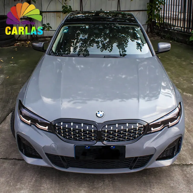 Carlas 1.52*16.5m/roll Crystal Nardo Gray Car Wraps Vinyl Film Ultra Glossy Auto Color Changing Film Anti Scratch