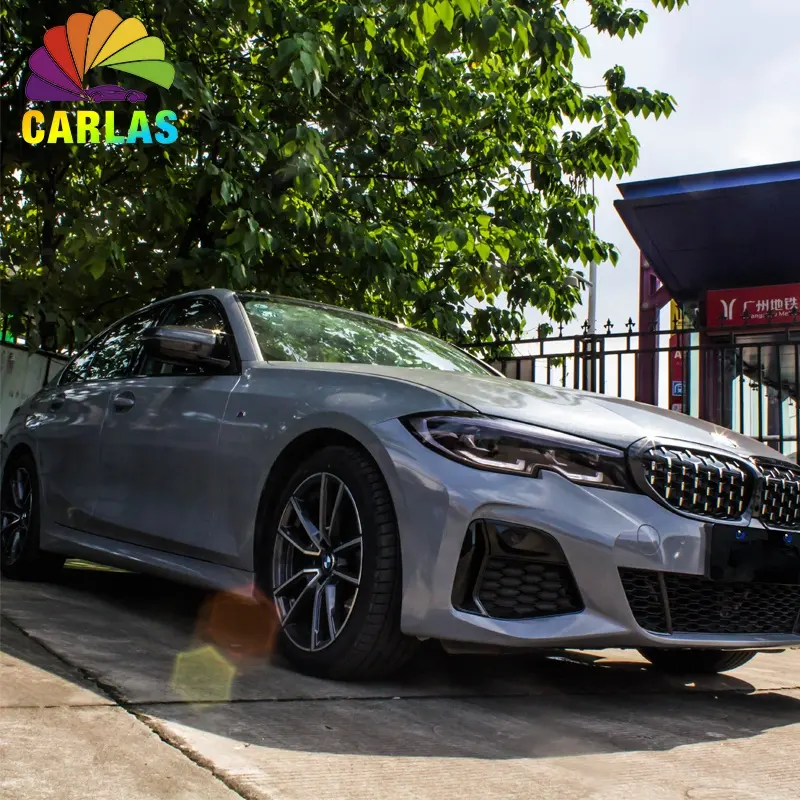 Carlas 1.52*16.5m/roll Crystal Nardo Gray Car Wraps Vinyl Film Ultra Glossy Auto Color Changing Film Anti Scratch