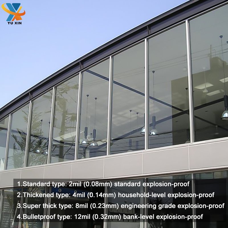 12mil Transparent Safety Security Window pet Film 1.52*30m car Glass Protective film 12MIL