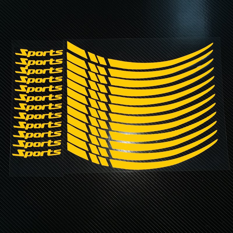 12x Car Wheel Decoration Stickers Wheel Decals Motorcycle Bicycle Wheel Rim Stripe Decal Tape Sticker Reflective Trim Strips