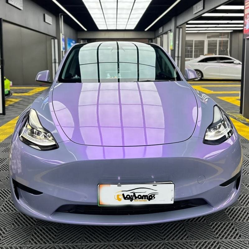 New Design 1.52*18m Color Changing Vinyl Dreamy Grey Charm Purple Colorful Car Wrap Film