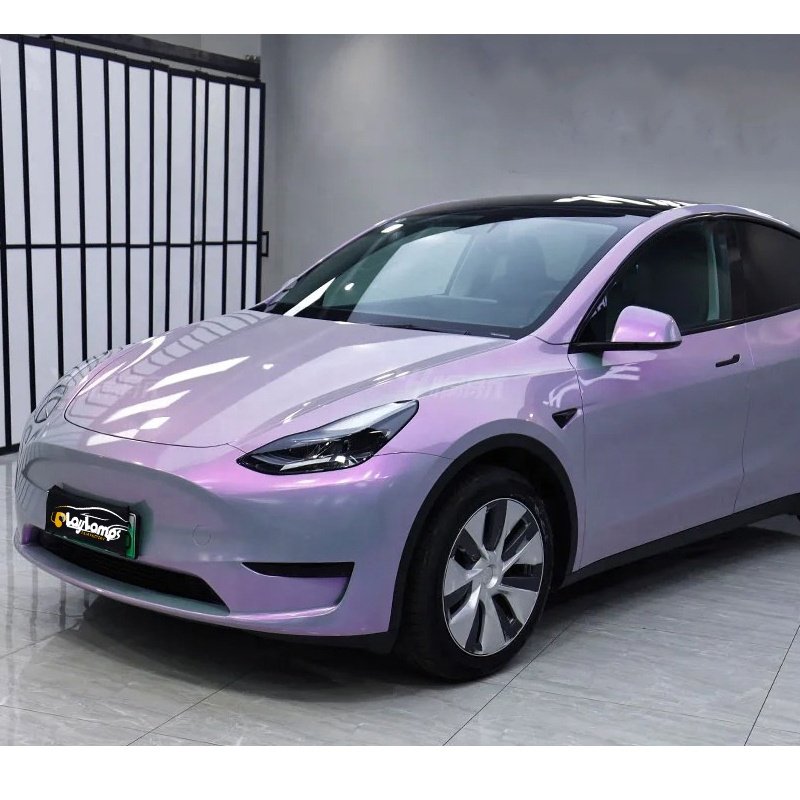 New Design 1.52*18m Color Changing Vinyl Dreamy Grey Charm Purple Colorful Car Wrap Film