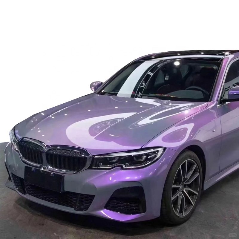 New Design 1.52*18m Color Changing Vinyl Dreamy Grey Charm Purple Colorful Car Wrap Film