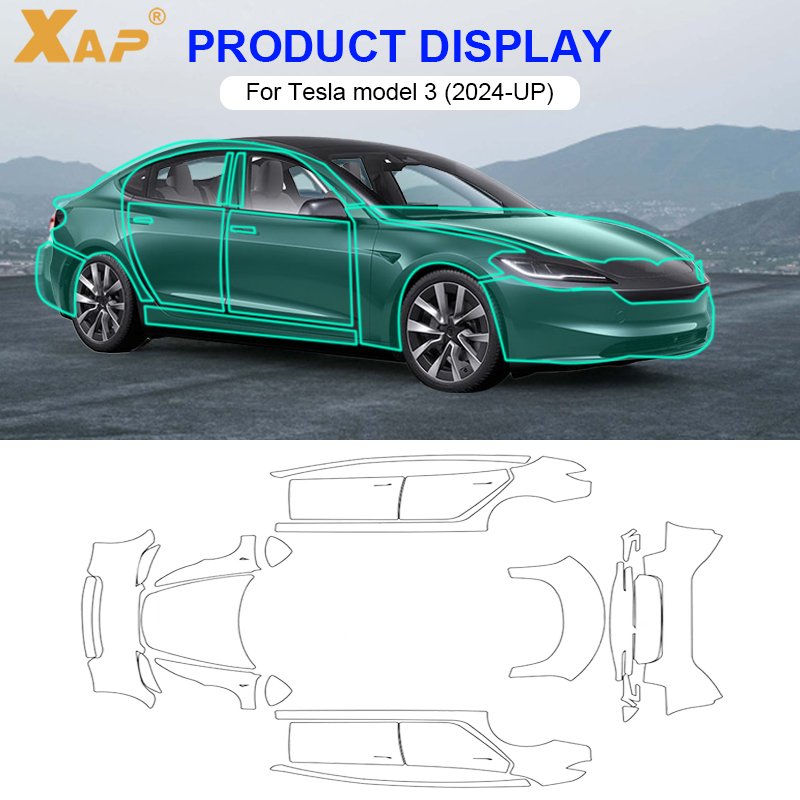 Pre-cut protective film for Tesla Model 3 Highland 2024-Up TPU full car custom paint transparent anti-scratch film