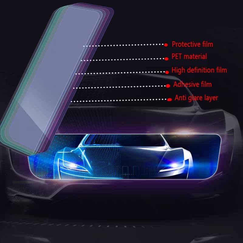AEP Car Anti-glare Film Anti High Beam Lights Reflecting Proof Film Self-adhesive Car Interior Rearview Mirror Protective Film