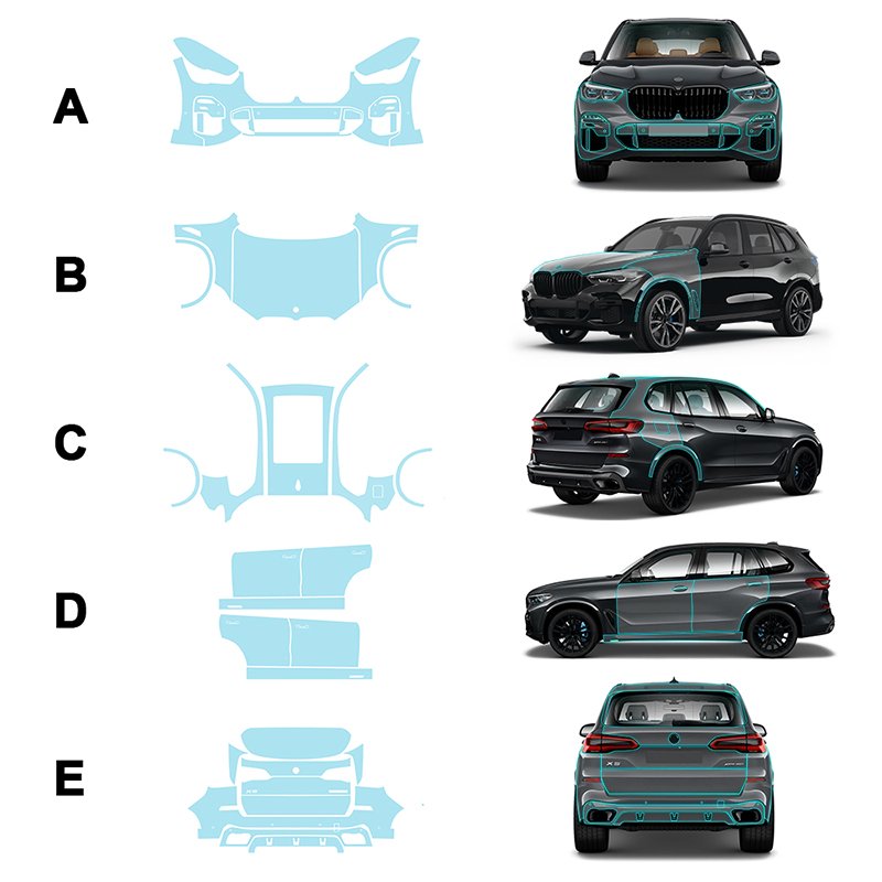 Pre-cut protective film for BMW X5 M SPORT 2019 2020 2021 2022 2023 TPU full car custom paint transparent anti-scratch film