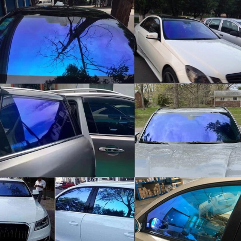 1.52*30M CM-20 20%vlt Blue Purple Chameleon Window Tint Light Blue Chameleon Nano Ceramic Car Window Tint Solar Film