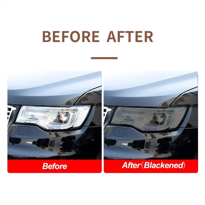 Car Headlight Protective Film Front Light Tint Smoked Black TPU Sticker For Jeep Grand Cherokee Wrangler Compass Accessories