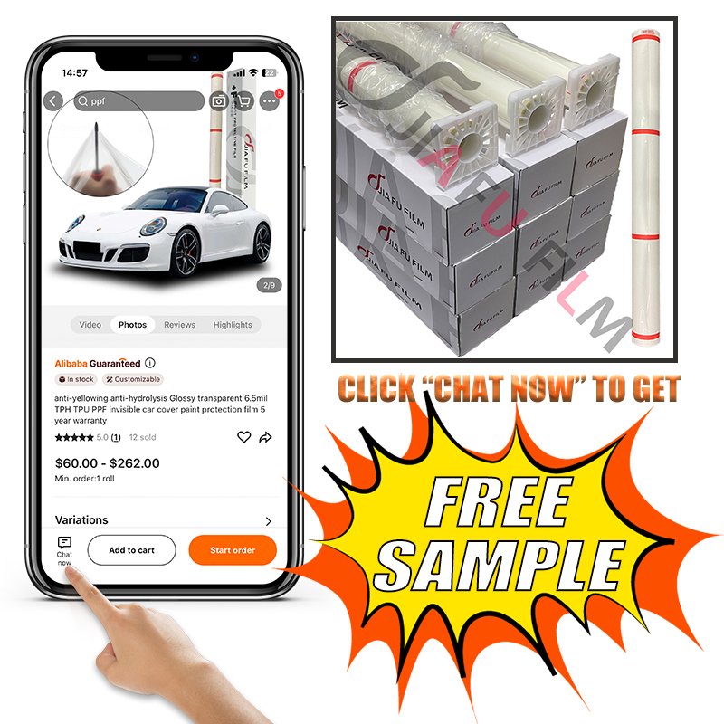 anti-yellowing anti-scratch High viscosity Glossy clear 7.5mil TPU PPF invisible car paint protection film 5 year warranty