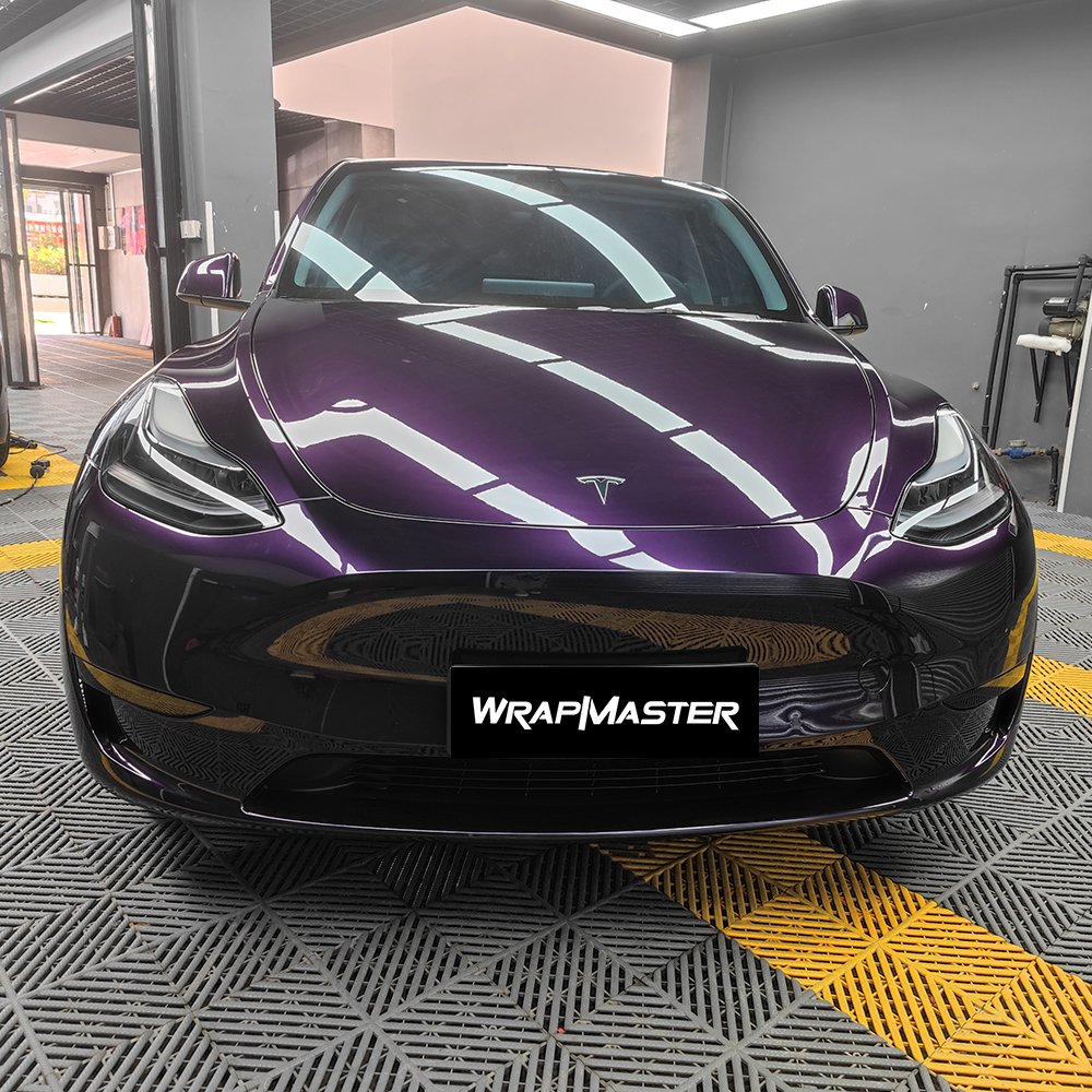 TSAUTOP 1.52*17m Self Healing TPU PAINT METALLIC MIDNIGHT PURPLE PPF Paint Protection Film