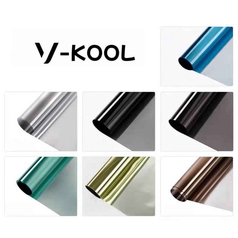 High Reflectivity 1.52 PET Architectural Film 30m/Roll Silver Grey Blue Color Unidirectional Mirror Automotive Window Film