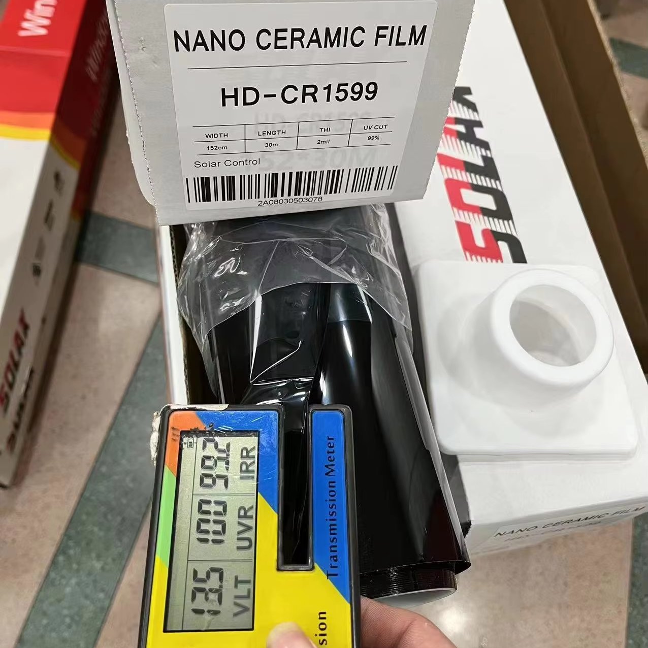 Automotive car film nano ceramic film color different 5-70% VLT 99% UVR anti scratch tint film for car window
