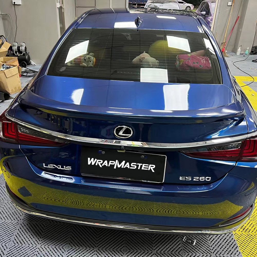 Durability Easy Install PET Line Gloss Metallic Midnight Blue Automobile Wrapping Film Vinyl Material For Cars