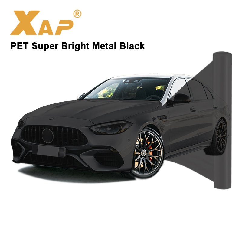 PET super bright metal black Vinyl Wrap Supplies 1.52x18m super bright metal black Wrap Car Exterior Film Vinyl Car Wrap
