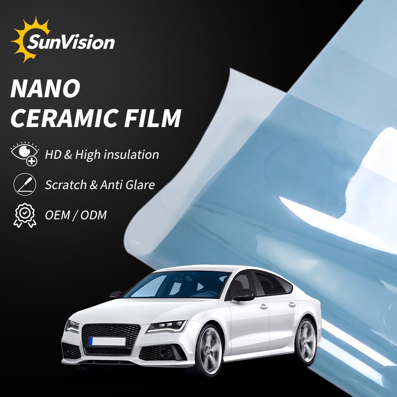 Anti-explosion wholesale window tint car film 2ply dyed window glass films UVR99% smoke black auto glass film