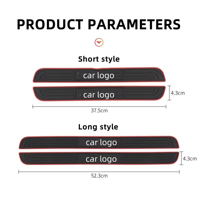 4pcs/Set Custom Logo Decorative Guard Scratch Pad Film Front Rear Door Still Protection Car Sticker