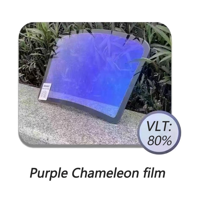 High Quality PET Chameleon Car Window Nano Ceramic Film VLT 80% Purple Chameleon Windscreen Solar Windows Tint Film
