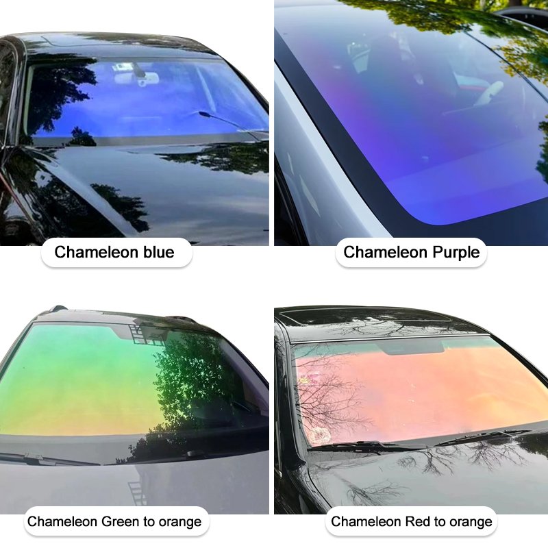 High Quality PET Chameleon Car Window Nano Ceramic Film VLT 80% Purple Chameleon Windscreen Solar Windows Tint Film