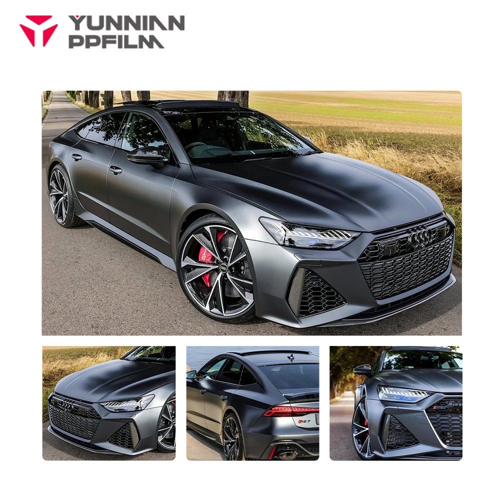 OEM Satin Black TPU Paint Protection Film Car Body Heat Repair Wrapping With Matte Finish Satin Matte Black Can Covering Cashew