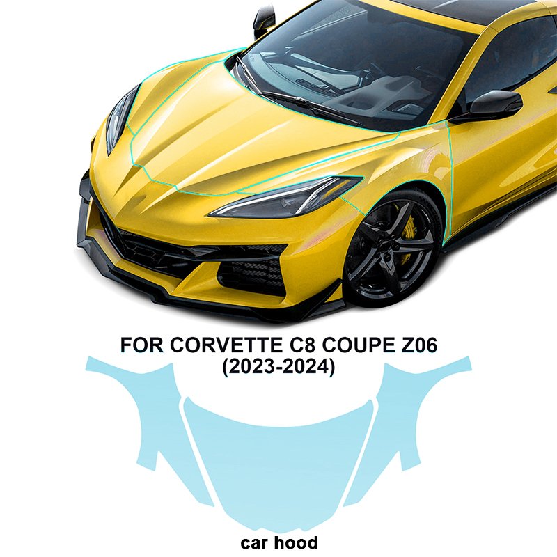 For Corvette C8 Coupe Z06 2023 each part of the film TPU PPF pre-cut car anti-scratch self-healing transparent paint protective