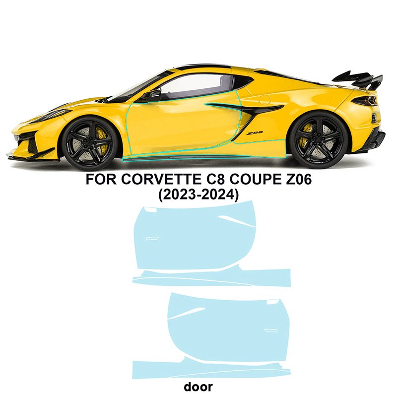 For Corvette C8 Coupe Z06 2023 each part of the film TPU PPF pre-cut car anti-scratch self-healing transparent paint protective