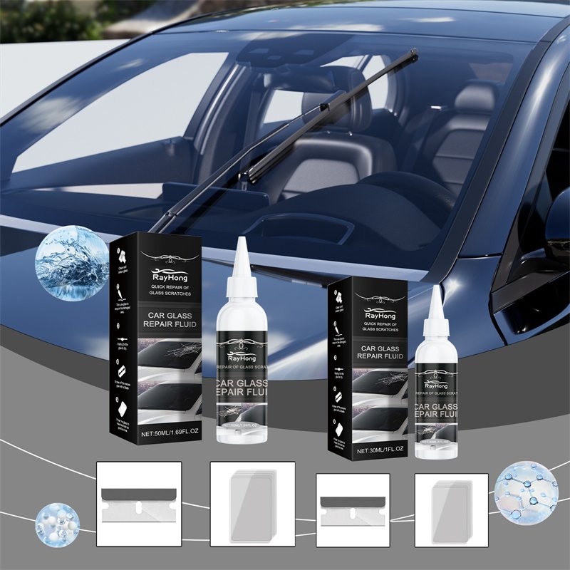 Rayhong car glass repair fluid bull eye moon crescent crack scratch treatment windshield repair kits car window glass repair