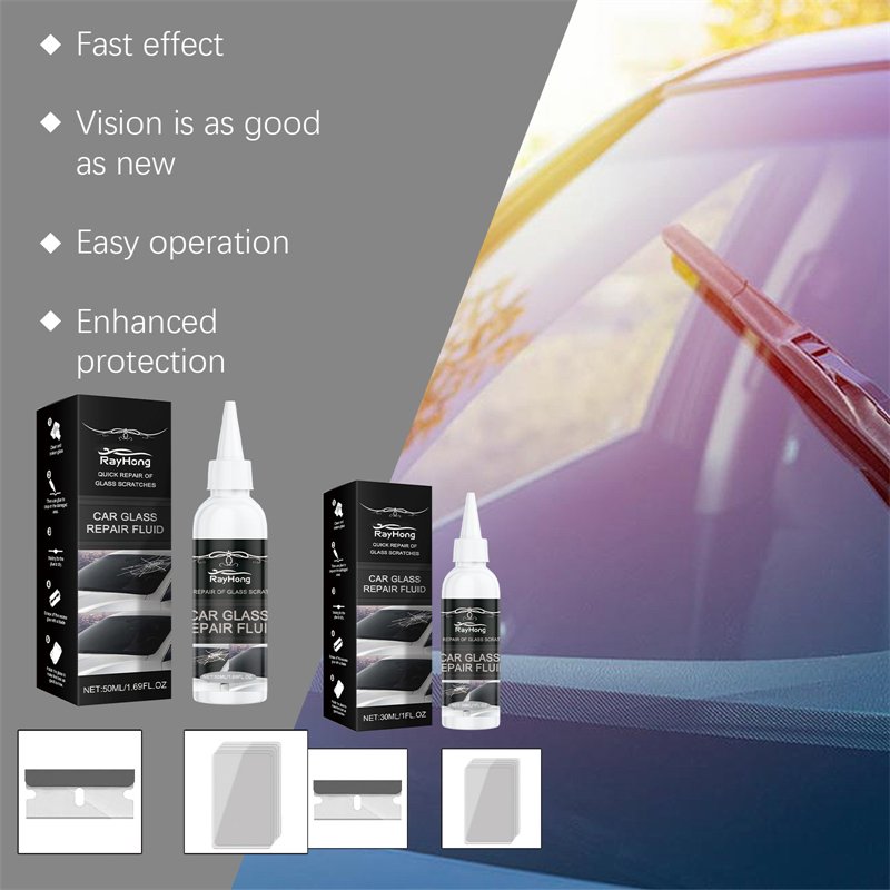 Rayhong car glass repair fluid bull eye moon crescent crack scratch treatment windshield repair kits car window glass repair