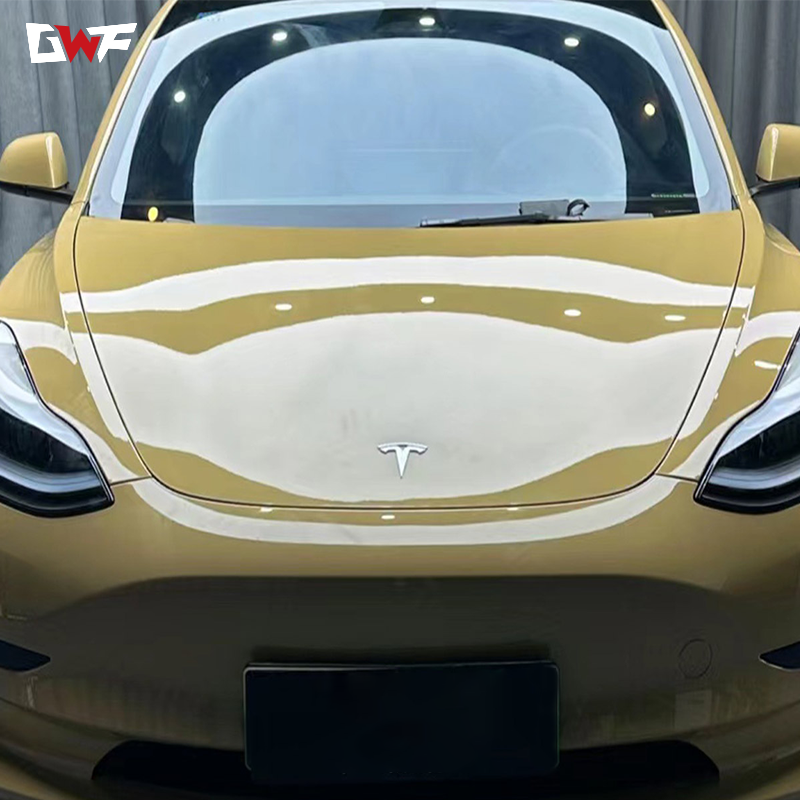 Manufacturer hot auto Desert Yellow color vinyl wrap car wrapping orange changing gloss clear matte green TPU car vinyl wrap