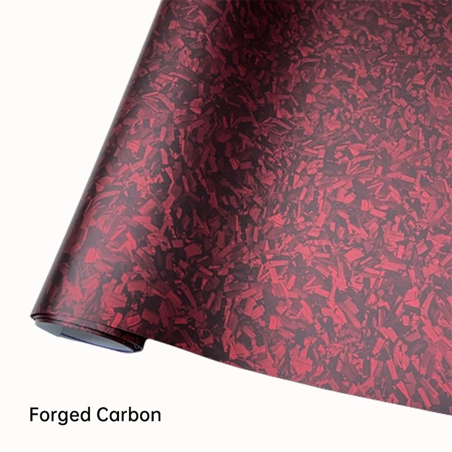 TOP sales 1.52*18m glossy new car wrapping film PVC wrap car film matte Forged Carbon Fiber air bubble free