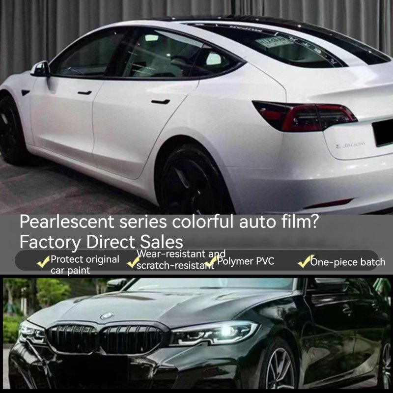 Car color change film Macaron crystal cherry blossom pink glossy vinyl gradient color full car film